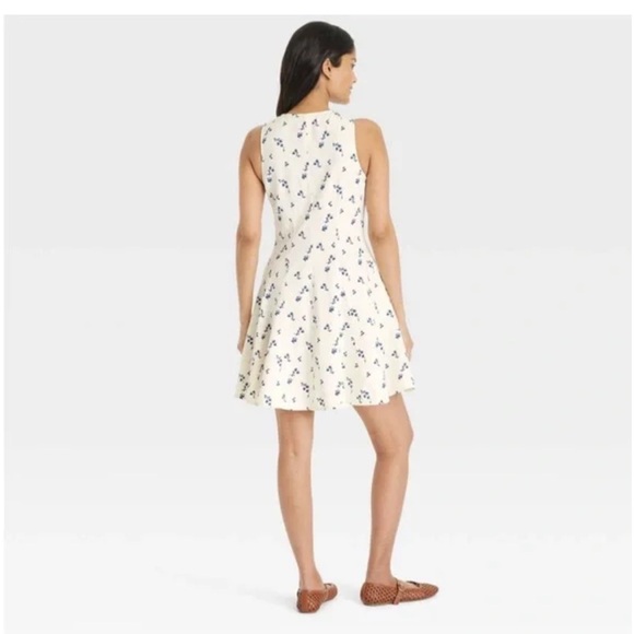 Universal Threads Cream Floral Button-Front Godet mini A-Line Dress |M| - Picture 2 of 9
